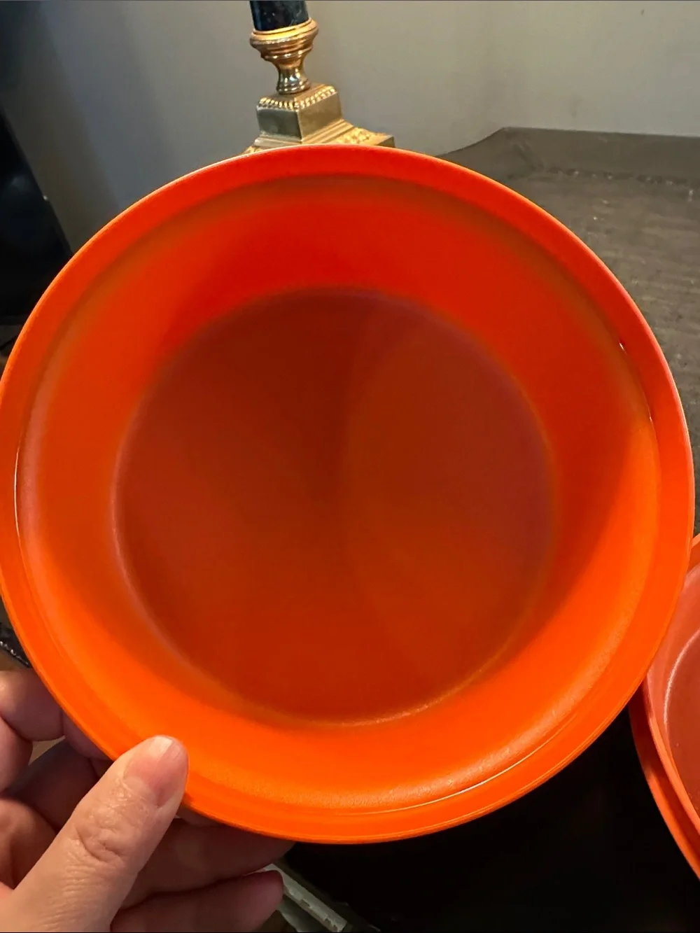 Bright Orange Round Tupperware Storage Containers - Set of 2